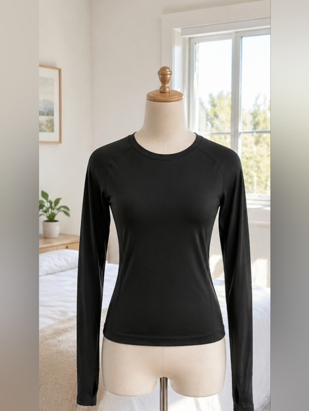 CRZ YOGA Black Long-Sleeve Half-Zip Performance Top